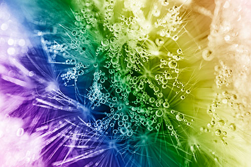 Water Dew Bubbles Among Dandelion Fluff (Rainbow Shade)