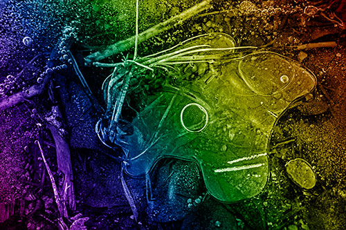 Wide Eyed Bubble Ice Face Looking Downward (Rainbow Shade)