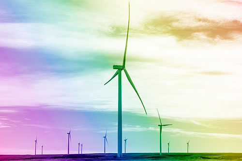 Wind Turbine Standing Tall Among The Rest (Rainbow Shade Photo)