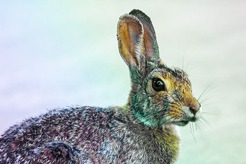 Bunny Rabbit Taking Gander Around Park (Rainbow Tint)