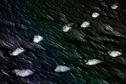 Distancing Snow Footprints (Rainbow Tint)