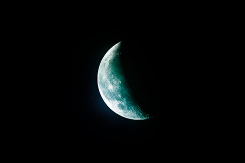 Half Crescent Blue Moon (Rainbow Tint)