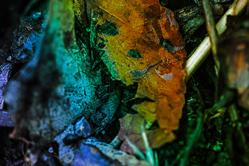 Joyful Deteriorating Watery Eyed Leaf Face (Rainbow Tint Photo)