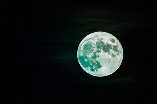 October Full Hunters Moon (Rainbow Tint Photo)