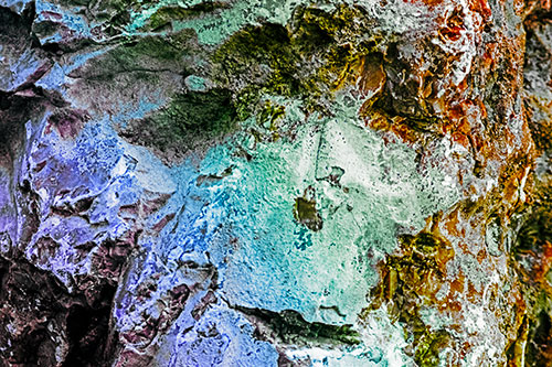 Shut Eyed Rock Face Decomposing (Rainbow Tint)