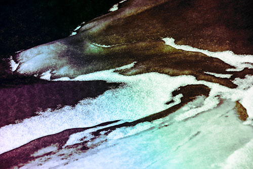 Sleeping Polar Bear Ice Formation (Rainbow Tint Photo)