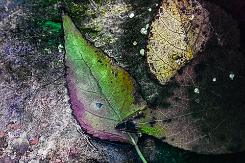 Soggy Cannibal Leaf Face Chewing Another Leaf (Rainbow Tint)