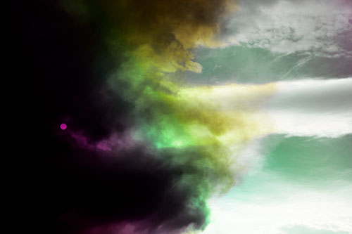 Sun Spiraling Out Of Mullen Fire Clouds (Rainbow Tint)