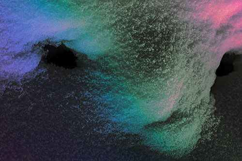 Triangle Powdered Snow Face Atop Soil (Rainbow Tint)