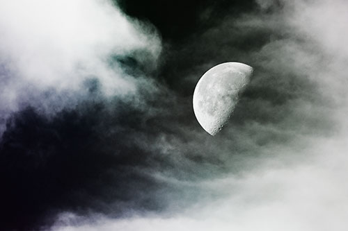 Upside Down Creature Cloud Moon Gazing (Rainbow Tint)