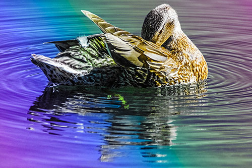 Water Rippling Mallard Duck Grooming Self (Rainbow Tint)
