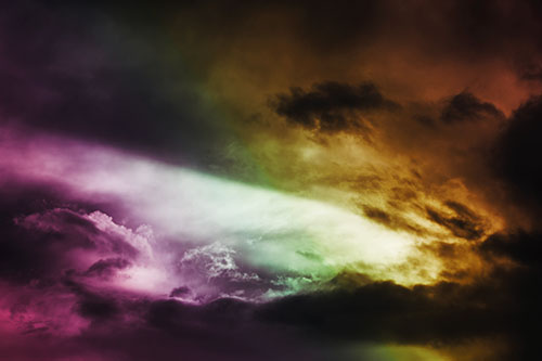White Light Tearing Through Clouds (Rainbow Tint Photo)