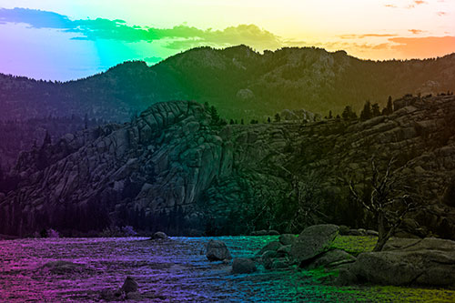 Arching Mountain Double Sunrise (Rainbow Tone Photo)