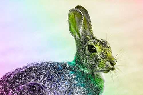 Bunny Rabbit Taking Gander Around Park (Rainbow Tone)