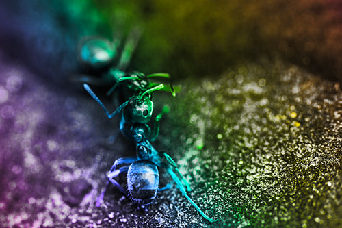 Carpenter Ants Battling Over Territory (Rainbow Tone Photo)