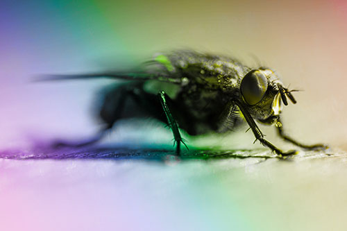Cluster Fly Stands Among Sunshine (Rainbow Tone Photo)