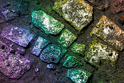 Dirt Covered Stepping Stones (Rainbow Tone Photo)