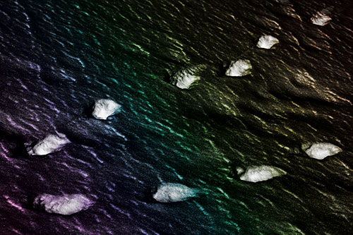 Distancing Snow Footprints (Rainbow Tone)