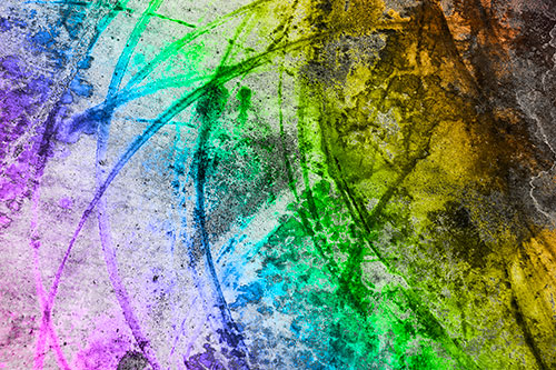 Dry Liquid Stains Turning Concrete Into Art (Rainbow Tone Photo)