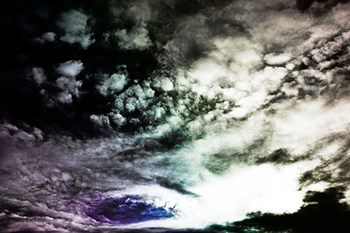 Evil Eyed Cloud Invades Bright White Light (Rainbow Tone Photo)