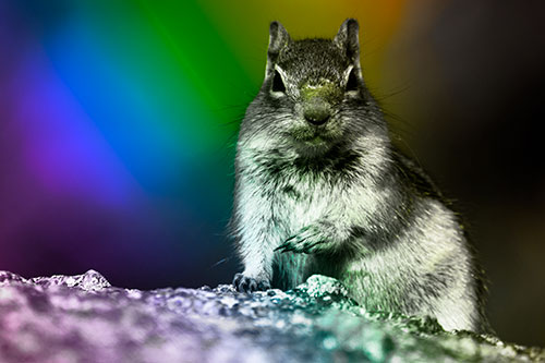 Eye Contact With Wild Ground Squirrel (Rainbow Tone Photo)