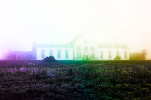 Fog Engulfs Historic State Penitentiary (Rainbow Tone Photo)