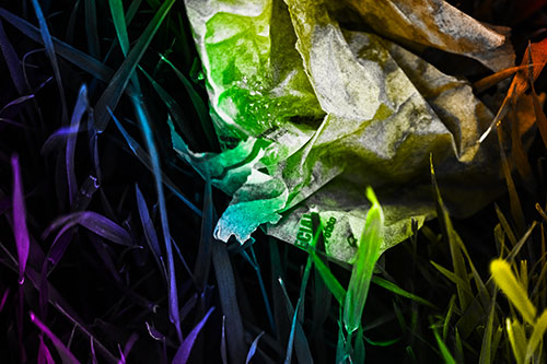 Grease Stained Demon Faced Taco Bell Wrapper (Rainbow Tone)