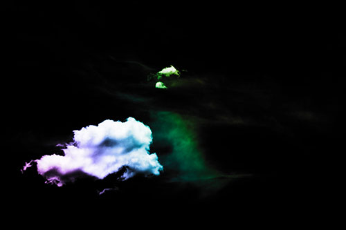 Isolated Creature Head Cloud Appears Within Darkness (Rainbow Tone Photo)
