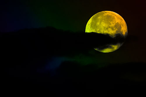 Pac Man Moon Swallows Clouds (Rainbow Tone Photo)