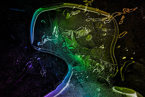 Shattering Ice Head Cracking Smile Along Shore (Rainbow Tone)