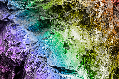 Shut Eyed Rock Face Decomposing (Rainbow Tone Photo)