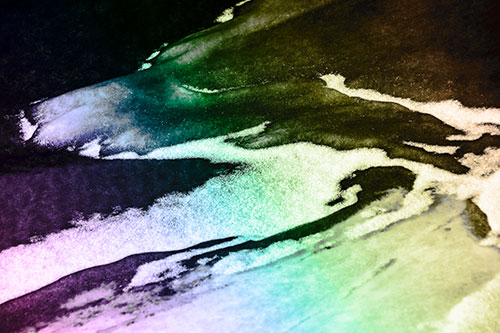 Sleeping Polar Bear Ice Formation (Rainbow Tone Photo)