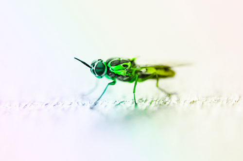 Soldier Fly Standing Still Among Light (Rainbow Tone)