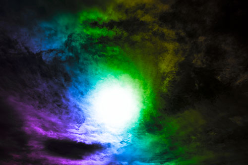 Sun Vortex Consumes Clouds (Rainbow Tone Photo)
