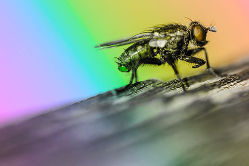 Tachinid Fly Curling Arm Among Sloping Wood (Rainbow Tone)
