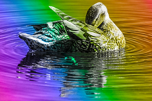Water Rippling Mallard Duck Grooming Self (Rainbow Tone)