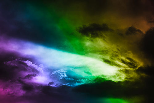 White Light Tearing Through Clouds (Rainbow Tone Photo)