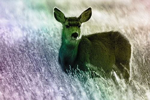White Tailed Deer Leg Deep Among Grass (Rainbow Tone Photo)
