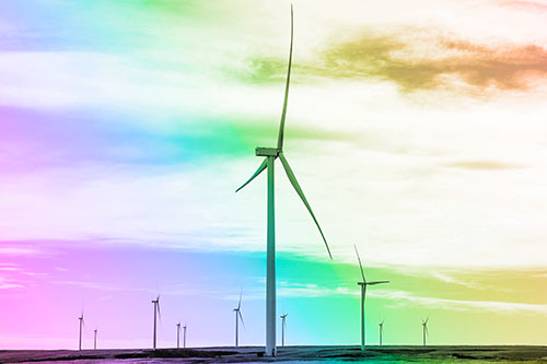 Wind Turbine Standing Tall Among The Rest (Rainbow Tone Photo)
