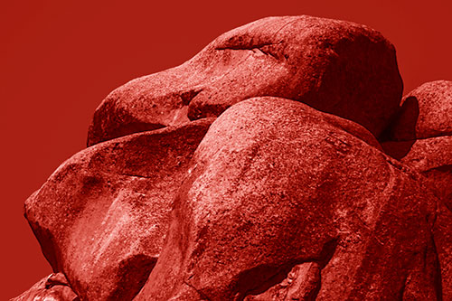 Ancient Rock Face Formation (Red Shade Photo)