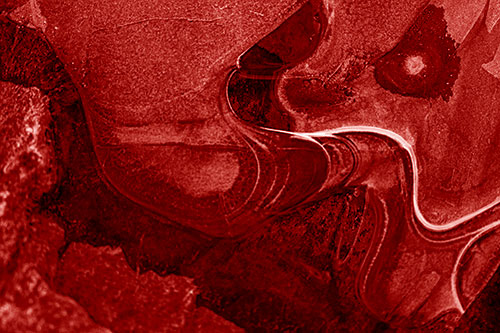 Angry Fuming Frozen River Ice Face (Red Shade)
