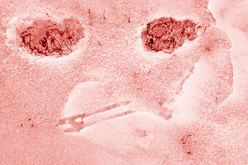 Beak Mouthed Footprint Face Among Snow (Red Shade)