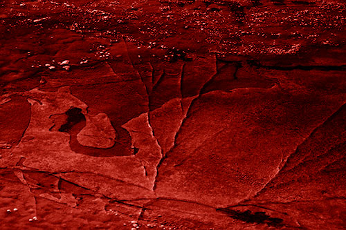Bubble Cracking River Ice (Red Shade Photo)