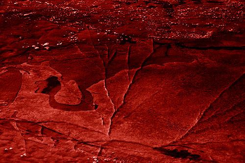 Bubble Cracking River Ice (Red Shade)