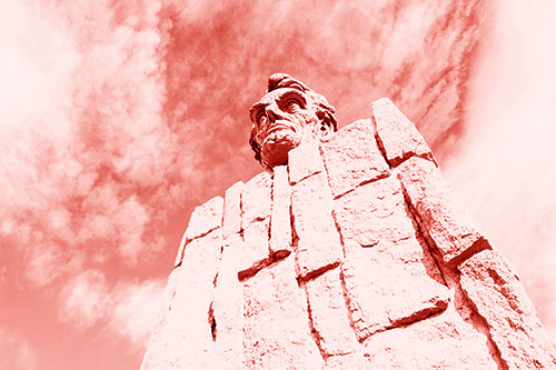 Cloud Mass Above Presidential Statue (Red Shade Photo)
