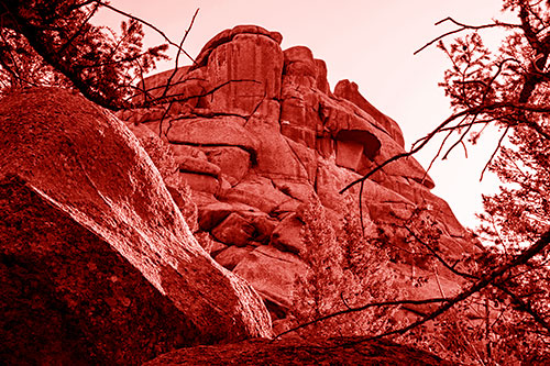 Colossal Rock Mountain Formation Oozing Fungi (Red Shade Photo)