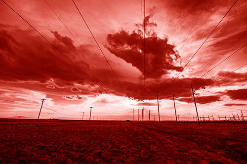 Creature Cloud Formation Above Powerlines (Red Shade)