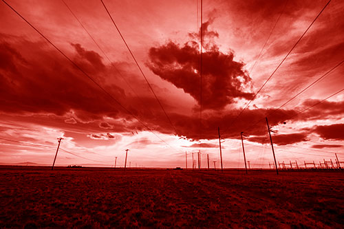 Creature Cloud Formation Above Powerlines (Red Shade Photo)