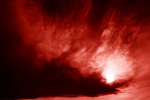 Dark Cloud Mass Holding Sun (Red Shade Photo)