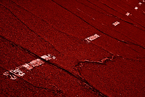Decomposing Pavement Markings Along Sidewalk (Red Shade Photo)